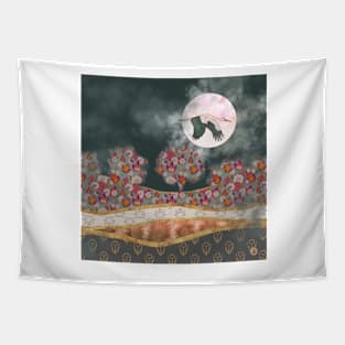 Moonlight Stork Tapestry