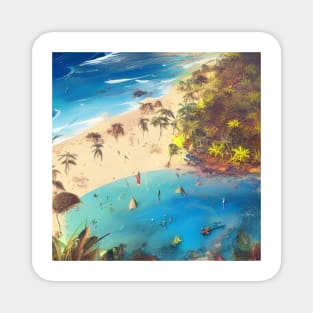 Tropical Beach Holiday Magnet