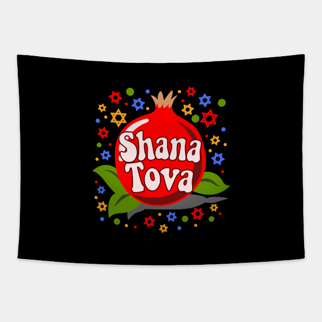 Shana Tova - Rosh Hashanah - Jewish New Year - Holiday Gift For Men, Women & Kids Tapestry by Art Like Wow Designs