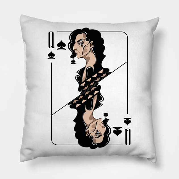 The Queen of spades Pillow by KUZO