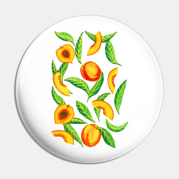 Millions of Peaches in Gouache Pin by paintedpansy