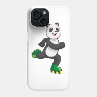 Panda as Inline skater with Roller skates Phone Case