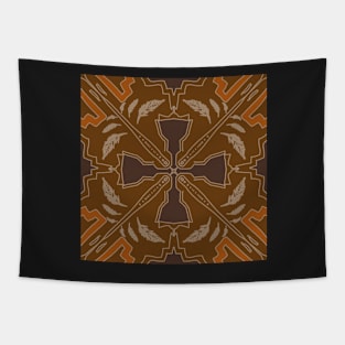 christian cross themed fabric pattern graphic design by ironpalette Tapestry