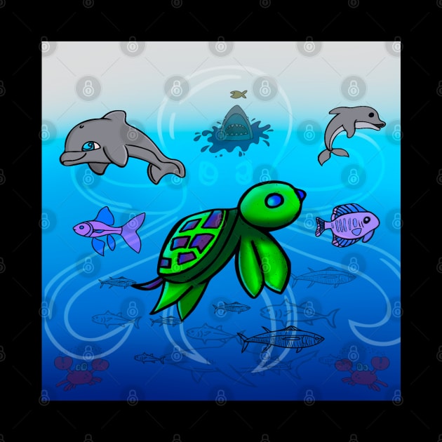 Sea Creatures Underwater by MaystarUniverse