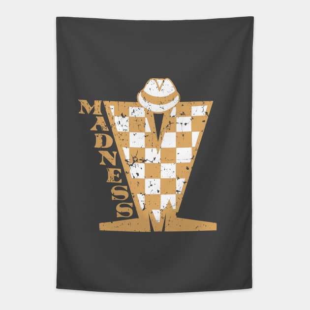 Madness Vintage Checkerboard Brown & White Tapestry by Skate Merch