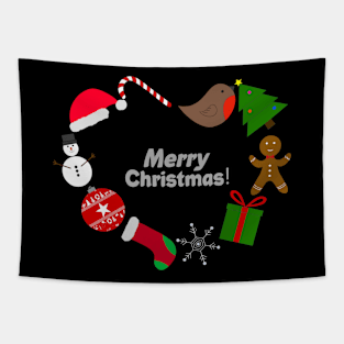 Christmas symbols heart Tapestry