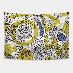 absract pattern with dots, lines and circles Tapestry