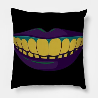 Halloween Purple lips golden smile Vintage Gift Pillow