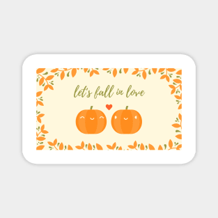 Lets Fall In Love Pumpkin Face Mask Magnet