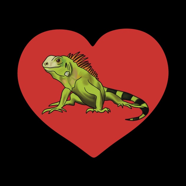 Iguana Heart for Iguana Lovers, Red by Mochi Merch