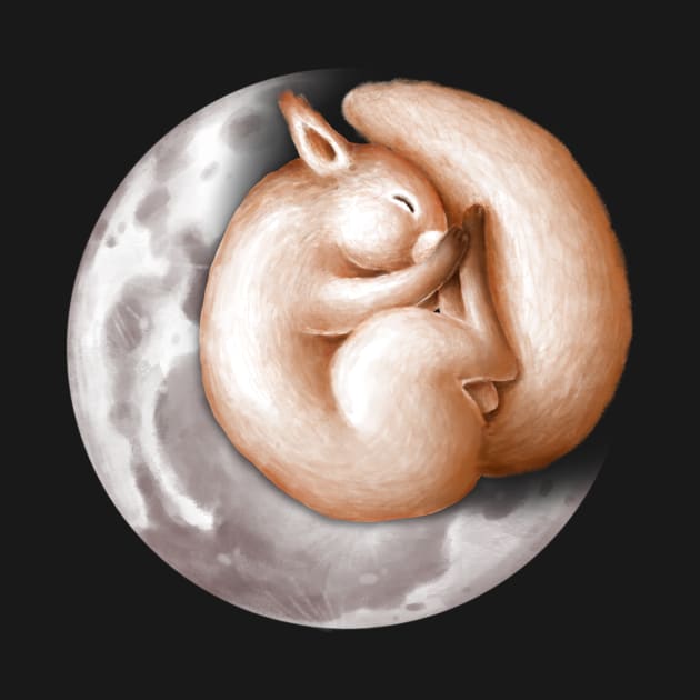 Cute squirrel sleeping on the moon. by CaptainPixel