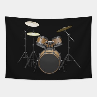 Acoustic drum on black Tapestry