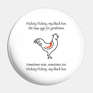 Hickety Pickety my black hen nursery rhyme Pin