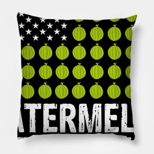 Watermelon 4th Of July American Flag Gift Shirt Pillow