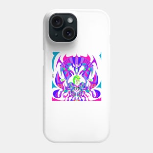 nazgul ecopop monster with hollow kaiju in totonac mexican patterns art Phone Case