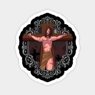 Jesus Christ Christian God Religious Savior Cross Magnet