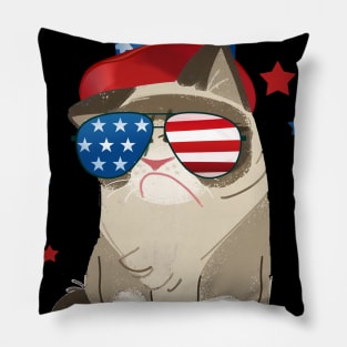 Cat 4th of July T shirt Meowica Merica Men USA American Flag Tank Top Pillow