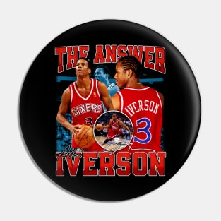 Allen Iverson The Answer Basketball Signature Vintage Retro 80s 90s Bootleg Rap Style Pin