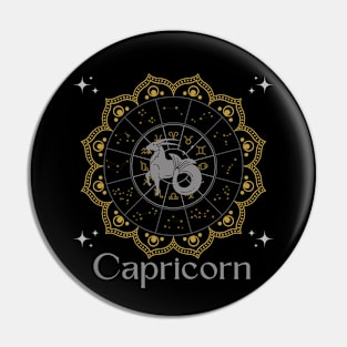 Capricorn Zodiac Mandala Pin