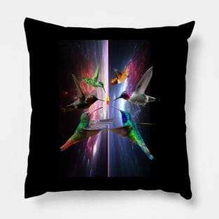 Trip Kolibri Galaxy Party Techno Vaporwave Glitch Pillow