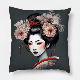 Tattoo Art Beautiful Japanese Traditional Geisha Pillow