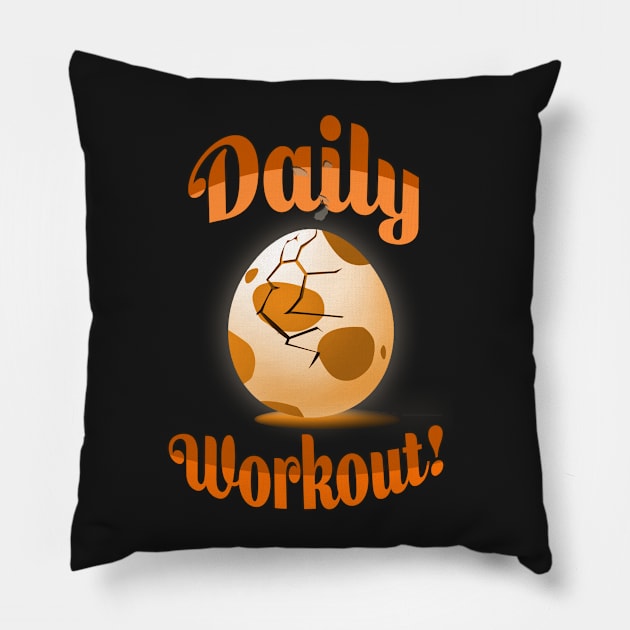 POGO: DAILY WORK OUT! (5K EGG) Pillow by MAG