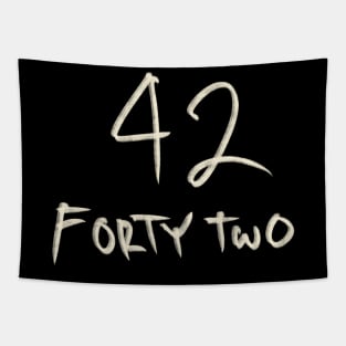 Hand Drawn Letter Number 42 Forty Two Tapestry