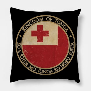 Vintage Kingdom of Tonga Oceania Oceanian Flag Pillow