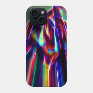 Glowing neon fractal city building Phone Case