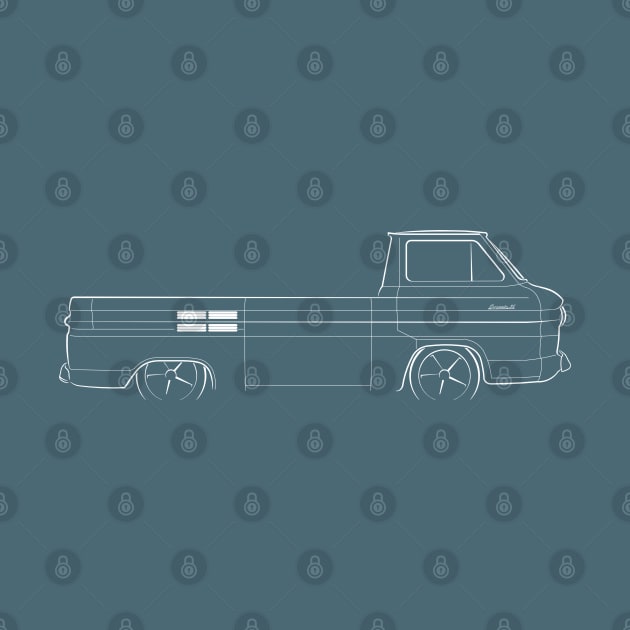 Chevy Corvair 95 Rampside Pickup - profile stencil, white by mal_photography