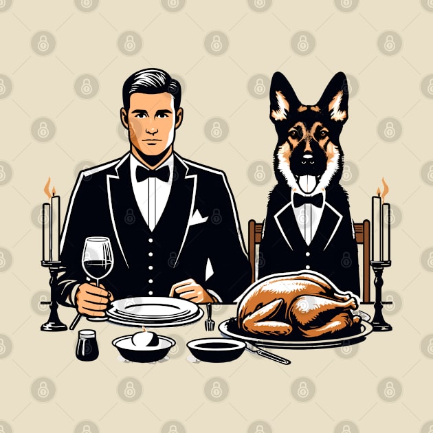 Gentleman And German Shepherd Thanksgiving by Graceful Designs