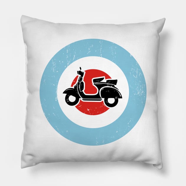 Mods Scooter Lover Pillow by marieltoigo