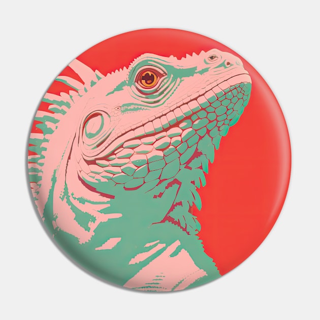 Iguana Duotone modern Pin by DustedDesigns