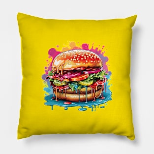 Jumbo Burger Joy: Big Design Fun! Pillow