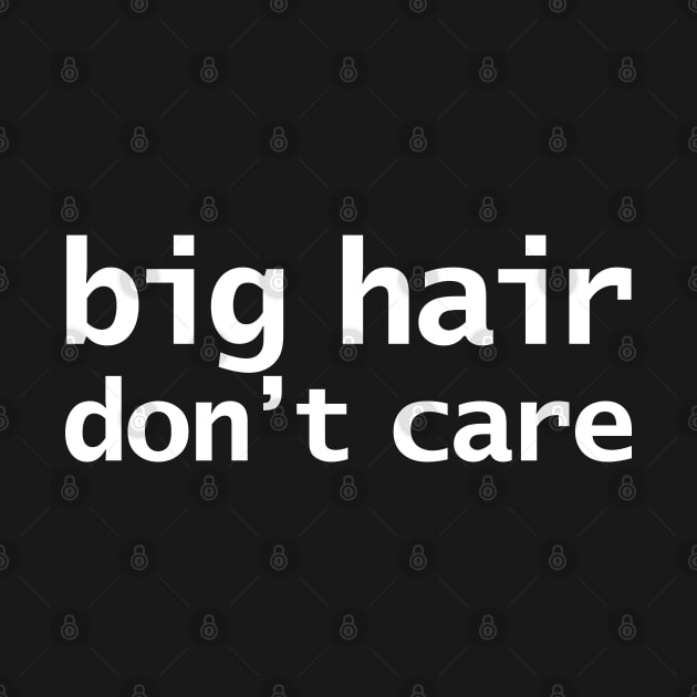 Big Hair Dont Care Funny Typography by ellenhenryart