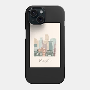 Frankfurt, Germany, map skyline - 02 style Phone Case