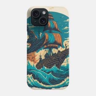 Ship Soaring the Ocean Phone Case