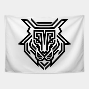 The Tiger Head (Black) Tapestry