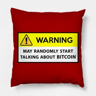 Bitcoin - warning Pillow