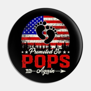 Mens American Flag Promoted To Great Pops Again Fathers Day Pin