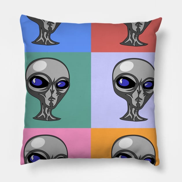 Alien Vintage Art Pillow by cypryanus