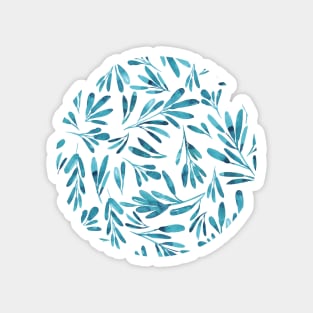 Abstract light blue leaf pattern Magnet