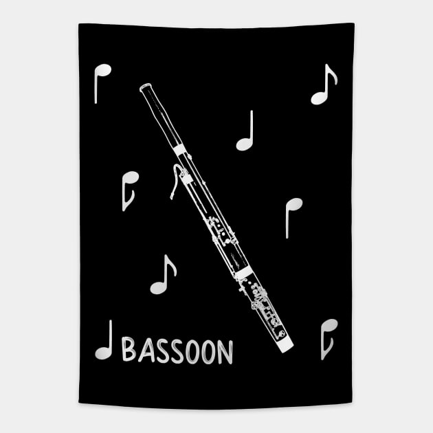 Musical Notes Bassoon Tapestry by AngelFlame