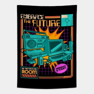 Embrace The Future - Nostalgia Tech Tapestry