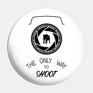 Anti-poaching Elephant for Wildlife Photographers Black on White Pin