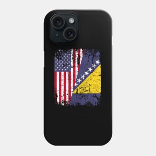 Bosnian Herzegovinian Roots Half American Flag Bosnia Flag Phone Case