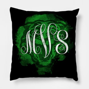 Mountain View School tiger logo paint splash Pillow