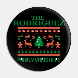 Family Christmas - Groovy Christmas RODRIGUEZ family, Family Christmas T-shirt, Pjama T-shirt Pin