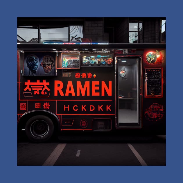 Cyberpunk Tokyo Ramen Food Truck by Grassroots Green