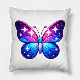 Cute Beautiful Butterfly with Stars Butterfly Lover Pillow